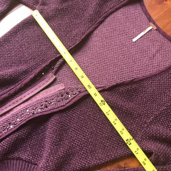 SOLD Plum Waffle Knit Cardigan - Picture 5 of 6